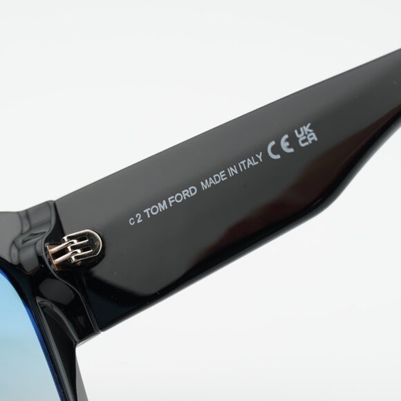 Tom Ford Anoushka FT0371 01B Sunglasses Shiny Black Cat Eye Frame, Grey Lenses main image 6